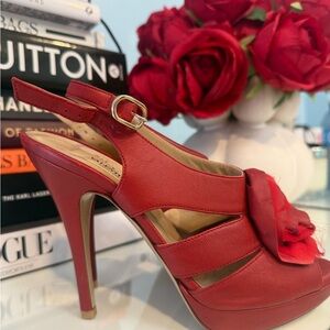 Valentino Women's Red Floral Heels